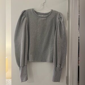 Grey Sweater with Puff Shoulder